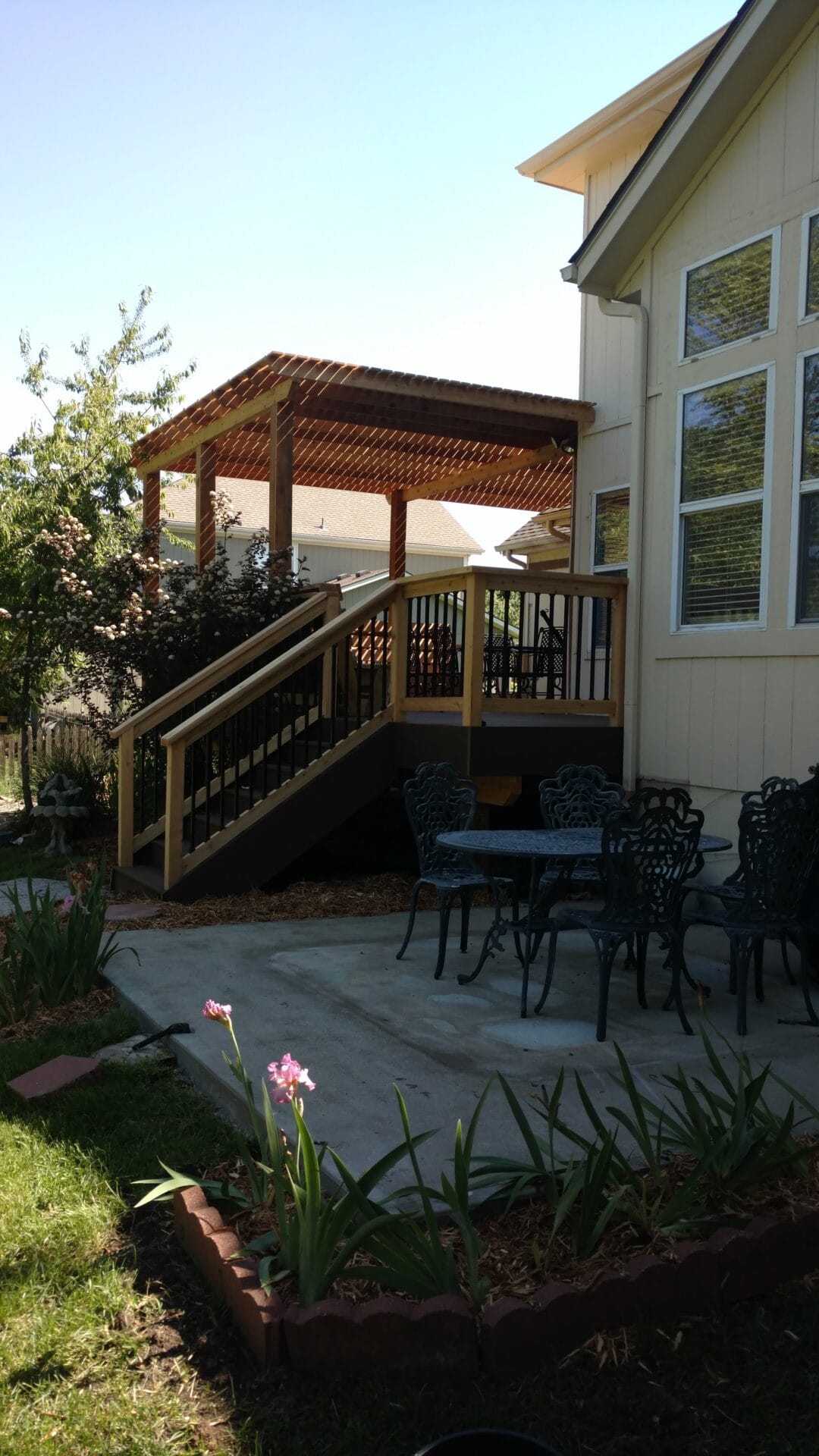 Railings leading from Porch